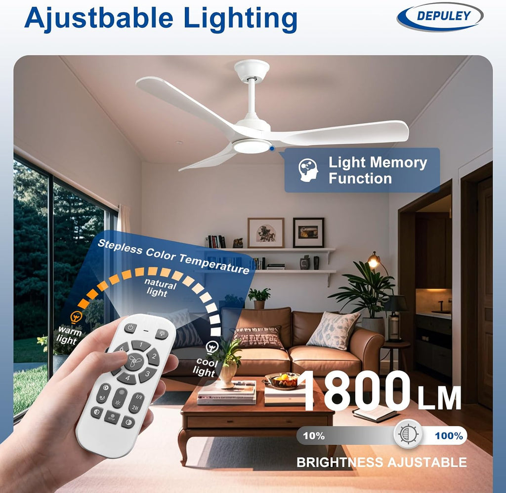 52-Inch 3-Blade Ceiling Fan with Light Transform Your Space with Comfort and Style 52-Inch Outdoor Ceiling Fan with Light Quiet,Smart Control, Ideal for Year-Round Comfort A101-B0DRJQRK3J