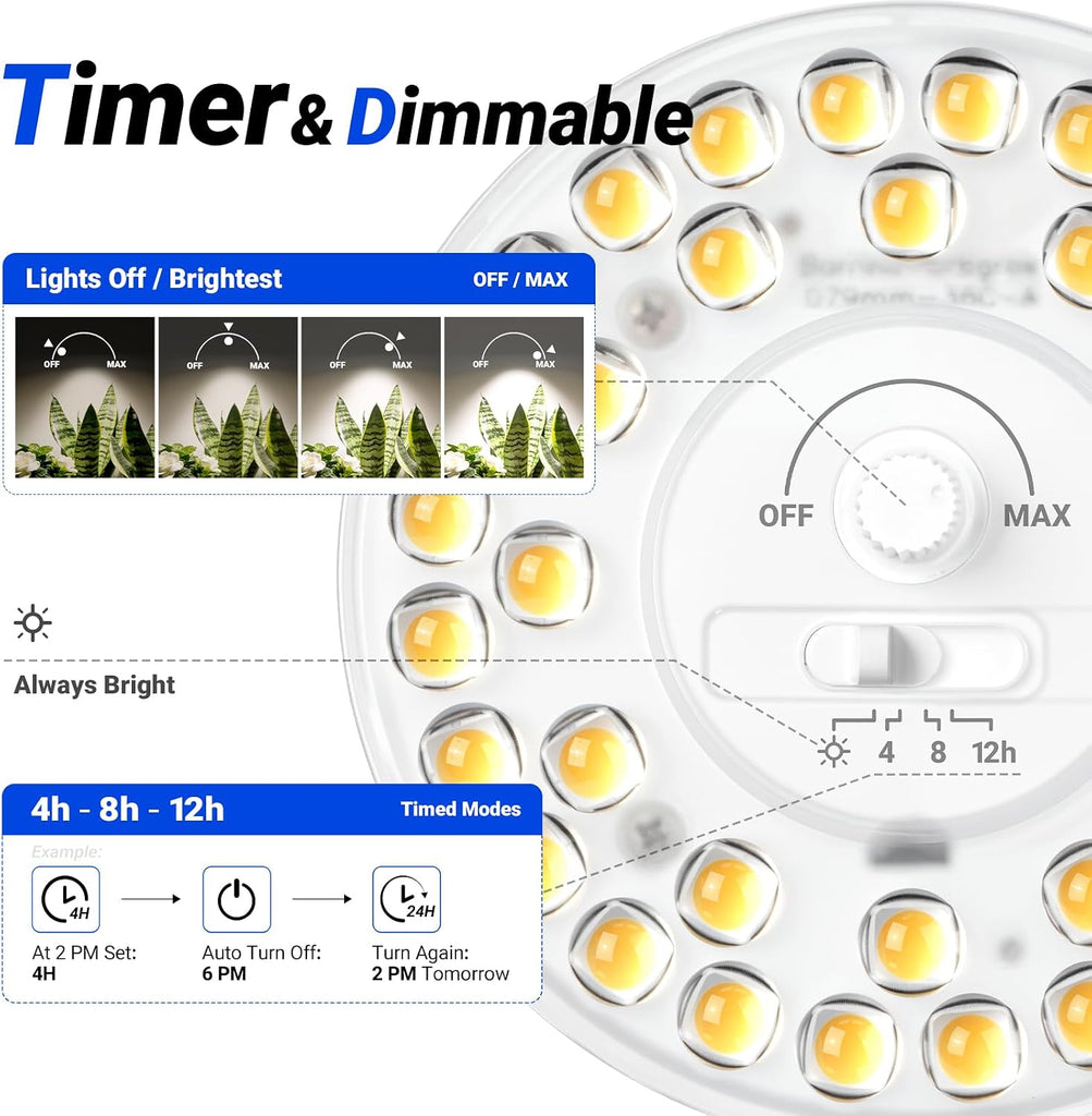 OG11A Grow Light Bulbs for Indoor Plant, 4000K 11W, White