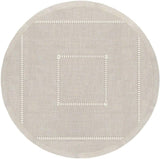 Handmade Double Hemstitch Natural Tablecloth, Round 60 Inch