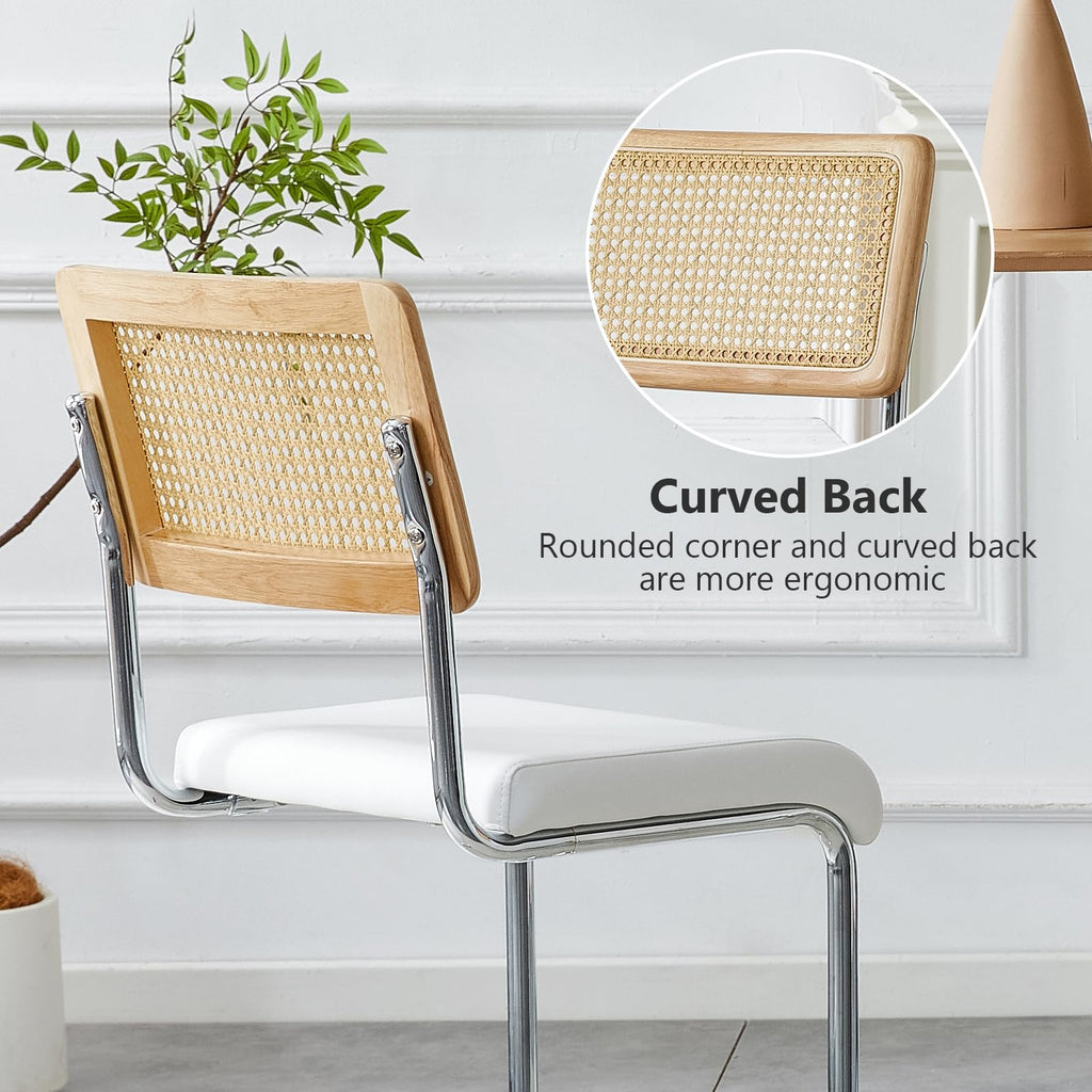 Modern Barstools Set (Rattan White, Set of 2)