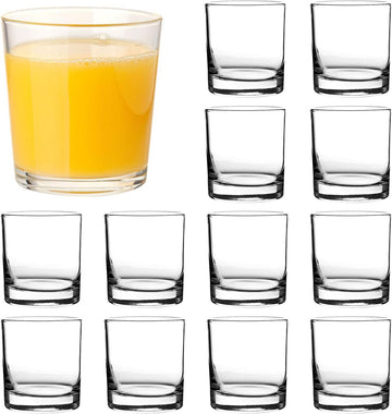Clear Drinking Glasses - 7oz Old Fashioned Cocktail Glass, Heavy Base Rocks Glass for Bourbon, Juice, Beverages &