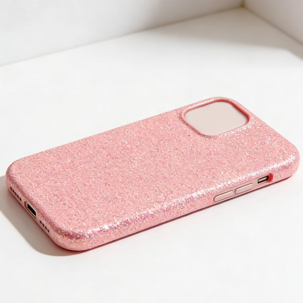 Glitter Faux Leather Fabric, 9.8" x 55.1", Shiny Pink