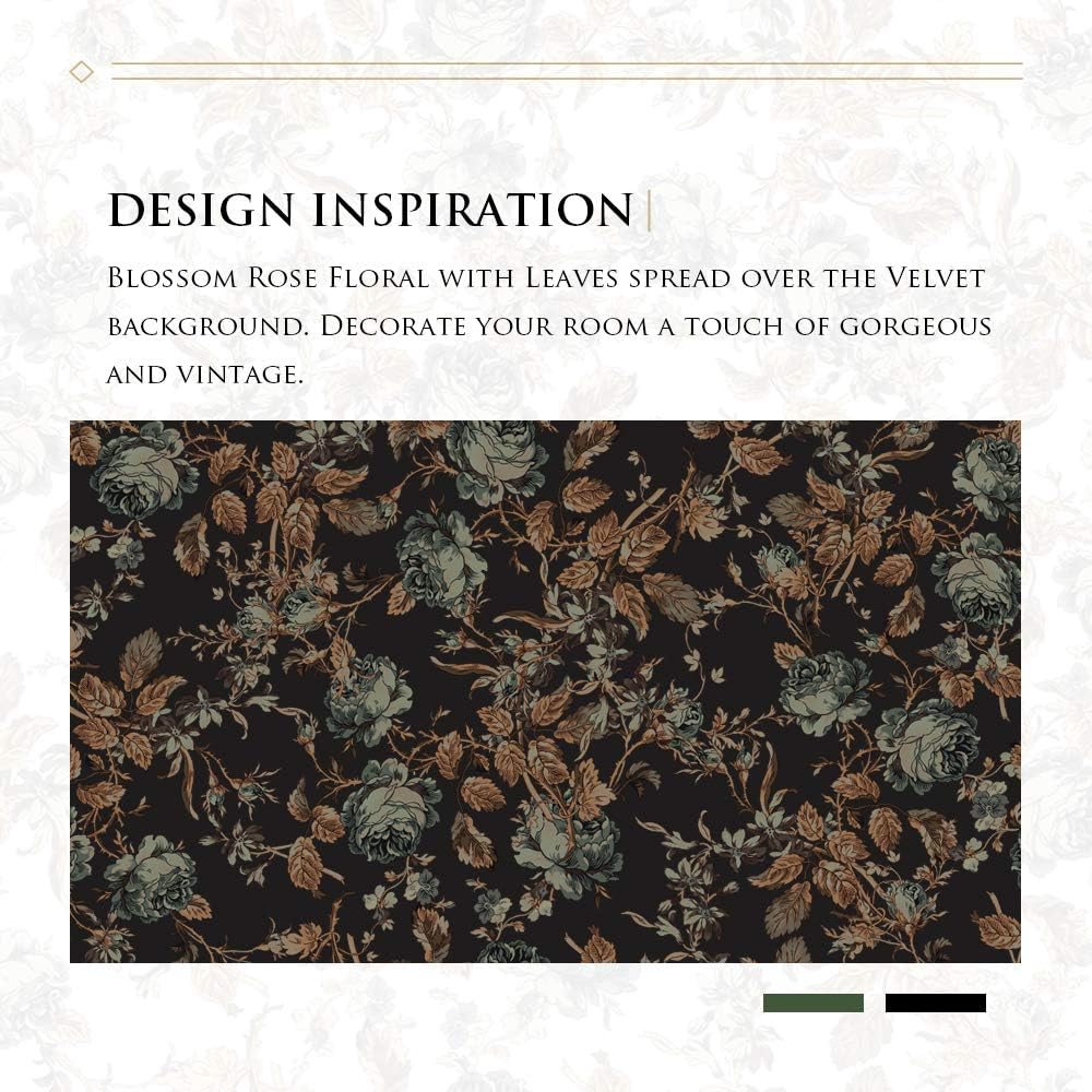 Black Velvet Curtains 84 inches Long - Printed Floral Design Home Decoration Luxury Thermal Insulated Blackout Window