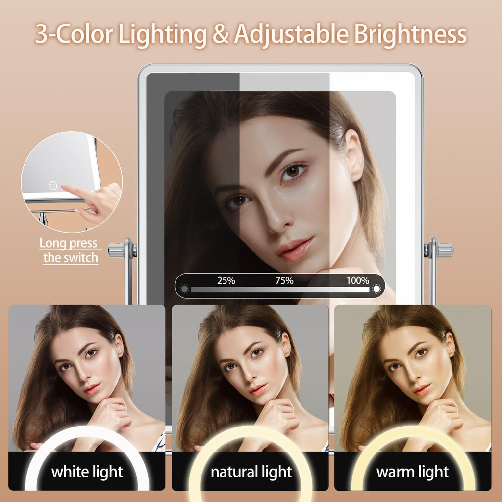 8.7" 5000mAh Rechargeable Wall Mounted Makeup Mirror (Chrome)