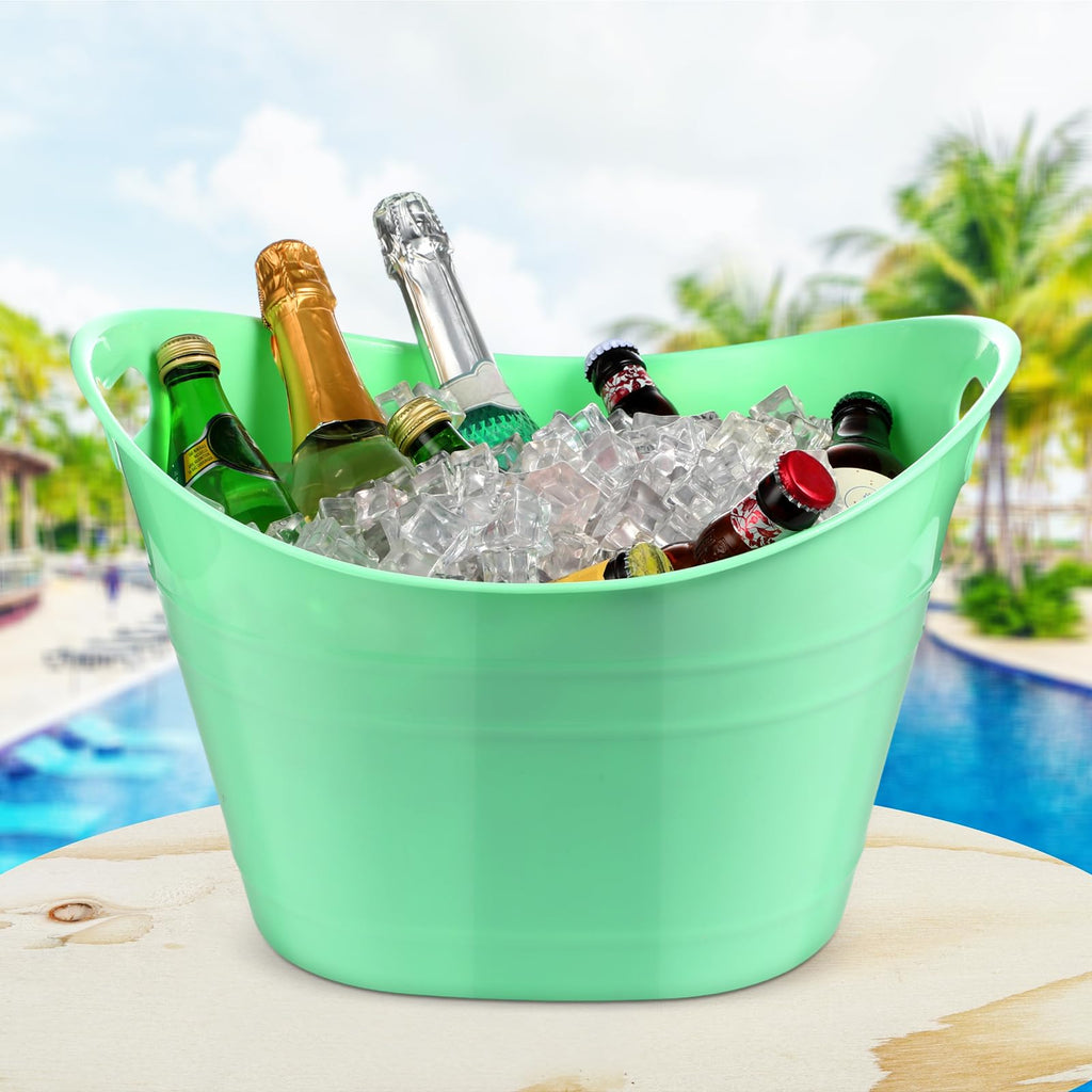 6 Pcs Plastic Ice Buckets with Handles, 18 Liter, Fresh Color