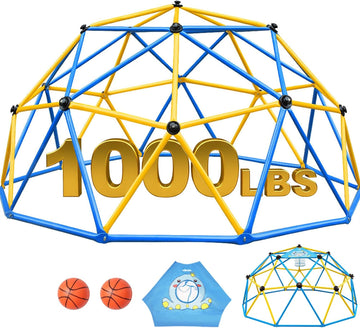 10FT Climbing Dome, Outdoor Jungle Gym for Kids with Climbing Grip - Geometric Dome Climber Outdoor Playset and Easy