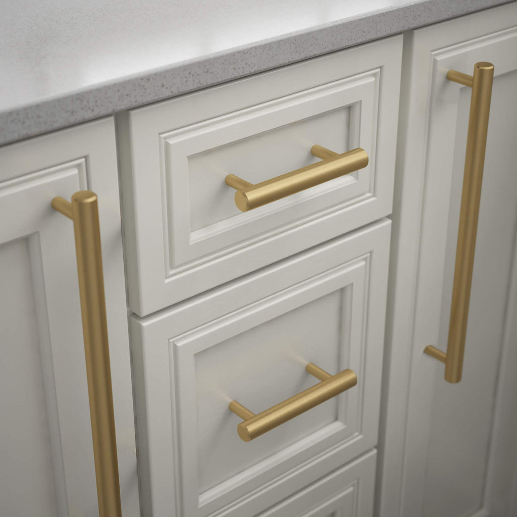 ) - Satin Gold Cabinet Handles, 12 Inch Hole Center, Casual Pulls for Drawers, Kitchen Cabinet Door, Dressers