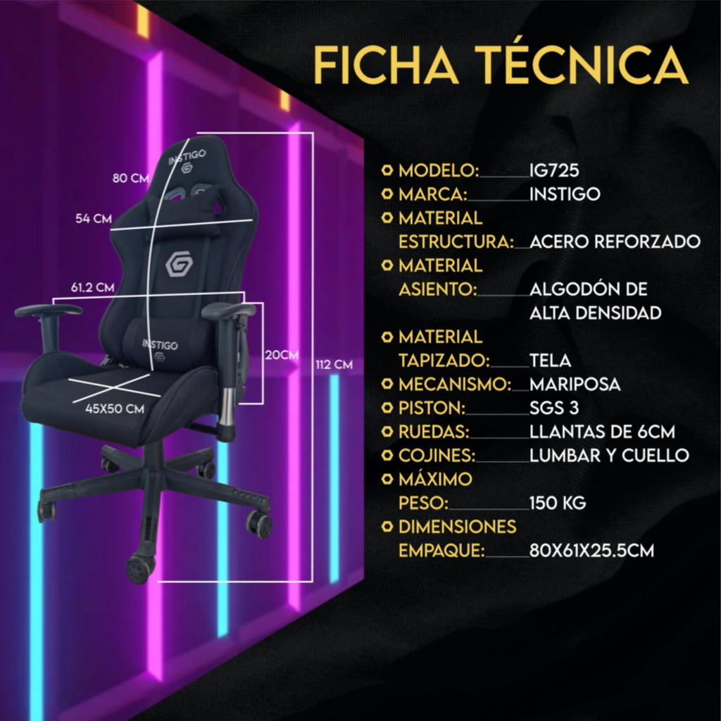 Gaming Chair Breathable Fabric | Reclines up to 180° | with Neck and Lumbar Cushions | Supports up to 265lbs