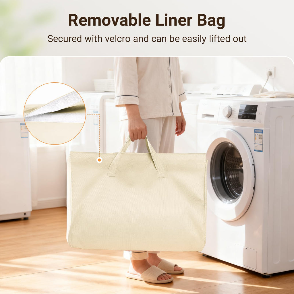 3-Tier Vertical Rolling Laundry Hamper with Wheels & Removable Bags