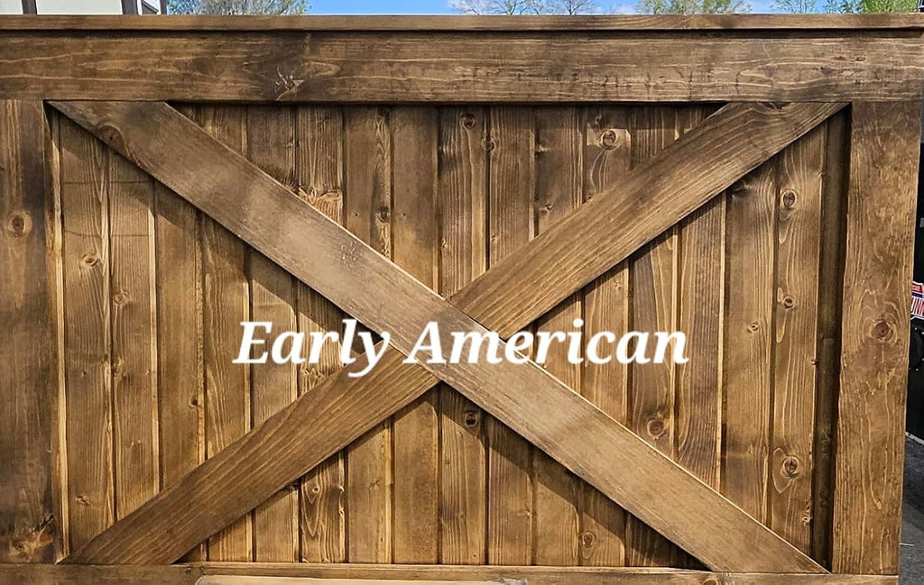 Dog Gate for Doorways & Stairs - Rustic Farmhouse Wooden Pet Gate, Handmade Half Barn Door Style, Custom Widths 24-48