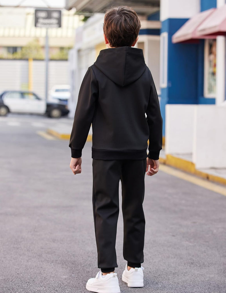 Boys Athletic Sweatsuit Pullover Hoodie Sweatshirt and Joggers Set