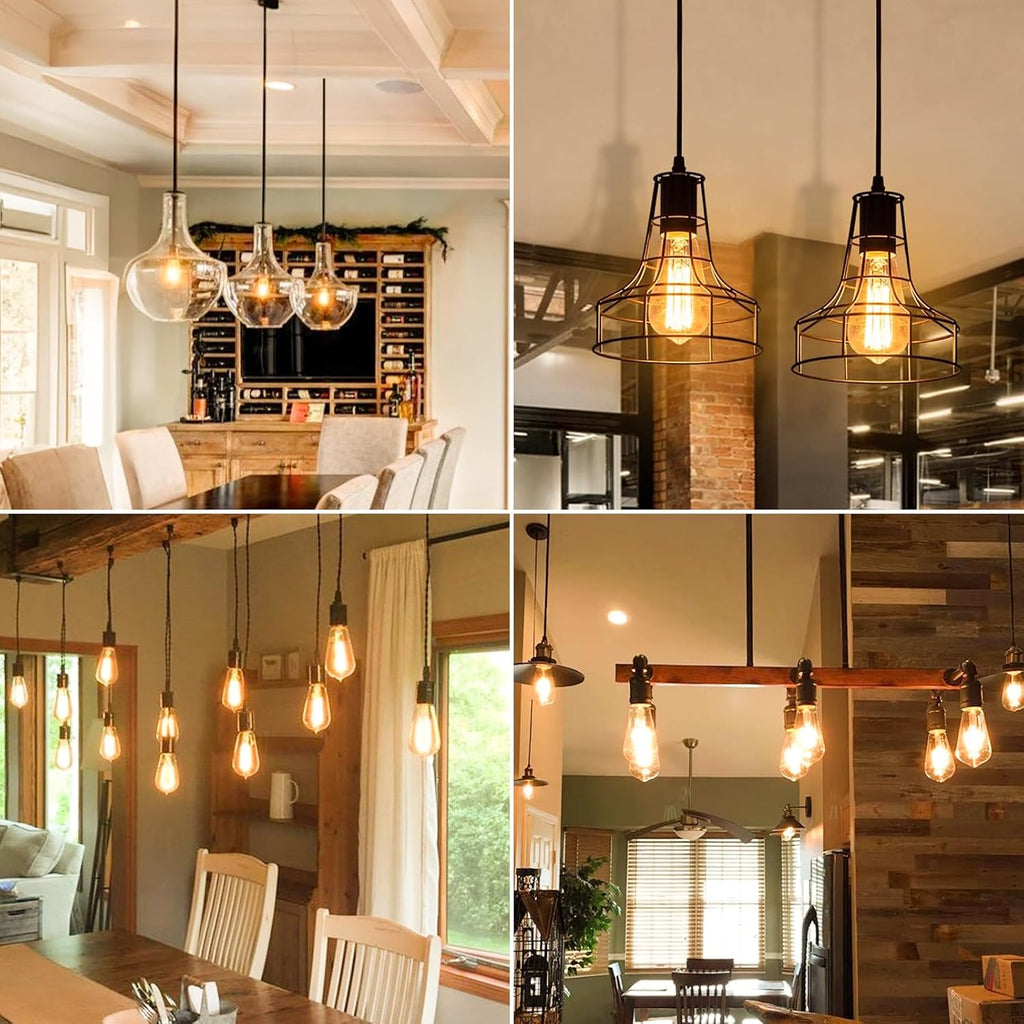 Dimmable ST58 LED Edison Bulbs 40W Equivalent, 2200K Amber Warm Light
