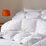 Goose Feather Down Fiber Comforter King,100% Organic Cotton Duvet Insert,All-Season Luxury Duvet Ins