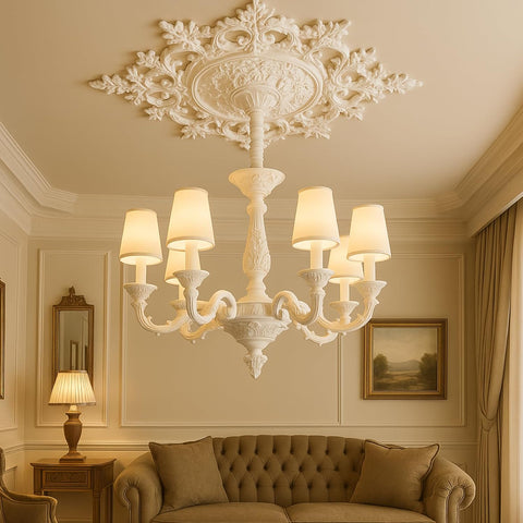 35.4'' Large PU Ceiling Medallion Combination Decorative 2.36'' ID French Style Chandelier Base Ceil