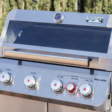 4+1 Burner Propane Gas Grill, 62,000 BTU Stainless Steel BBQ Grill with Side Burner and Knob Controls for Patio and Garden Outdoor Cooking