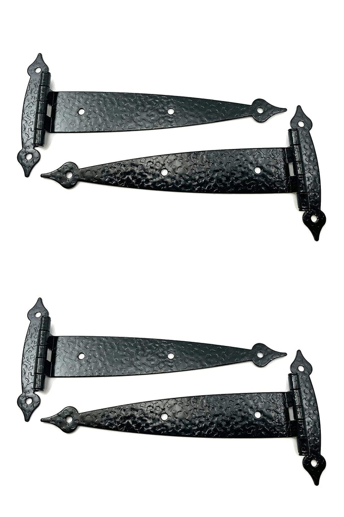 Black Colonial Flush Surface Mount Strap Hinge With Black Screws