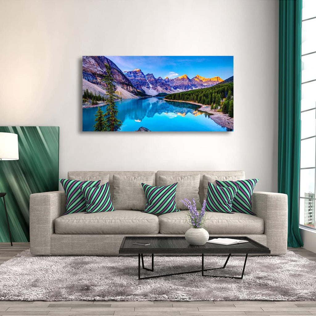 Wall Art Lake Mountain Landscape Picture Print Canvas Wall Art Modern Giclee Artwork Home Decor Stretched and Framed