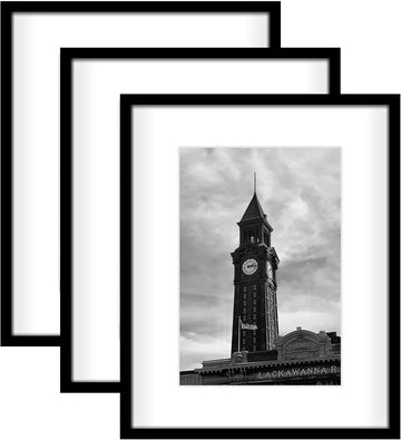 16x20 Picture Frame Set of 3, for Wall Gallery Photo Frames, Black | Display Pictures 11x14 with Mat or 16 x 20
