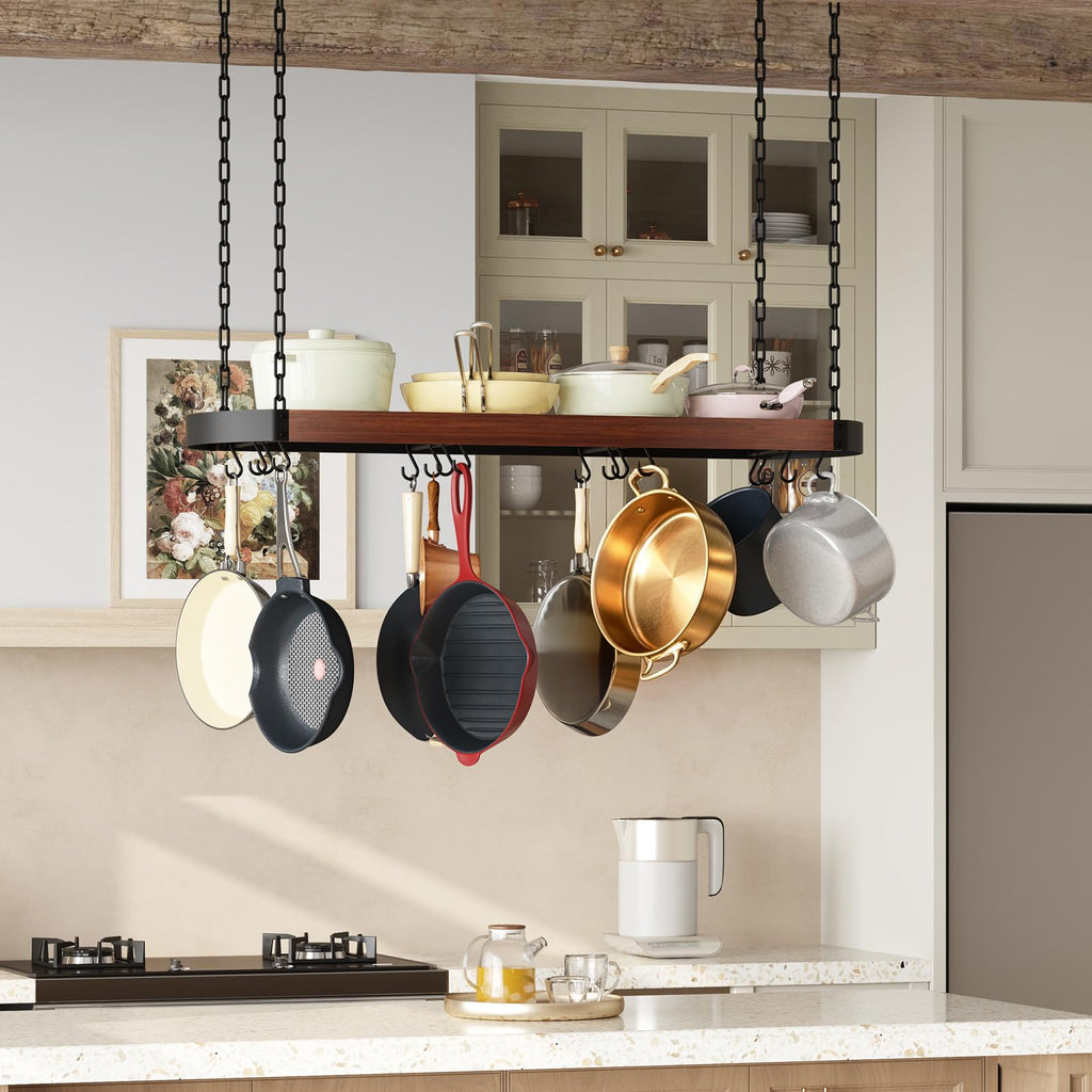 47'' Hanging Pot Rack, Ceiling Pan Hanger, Pot Holder