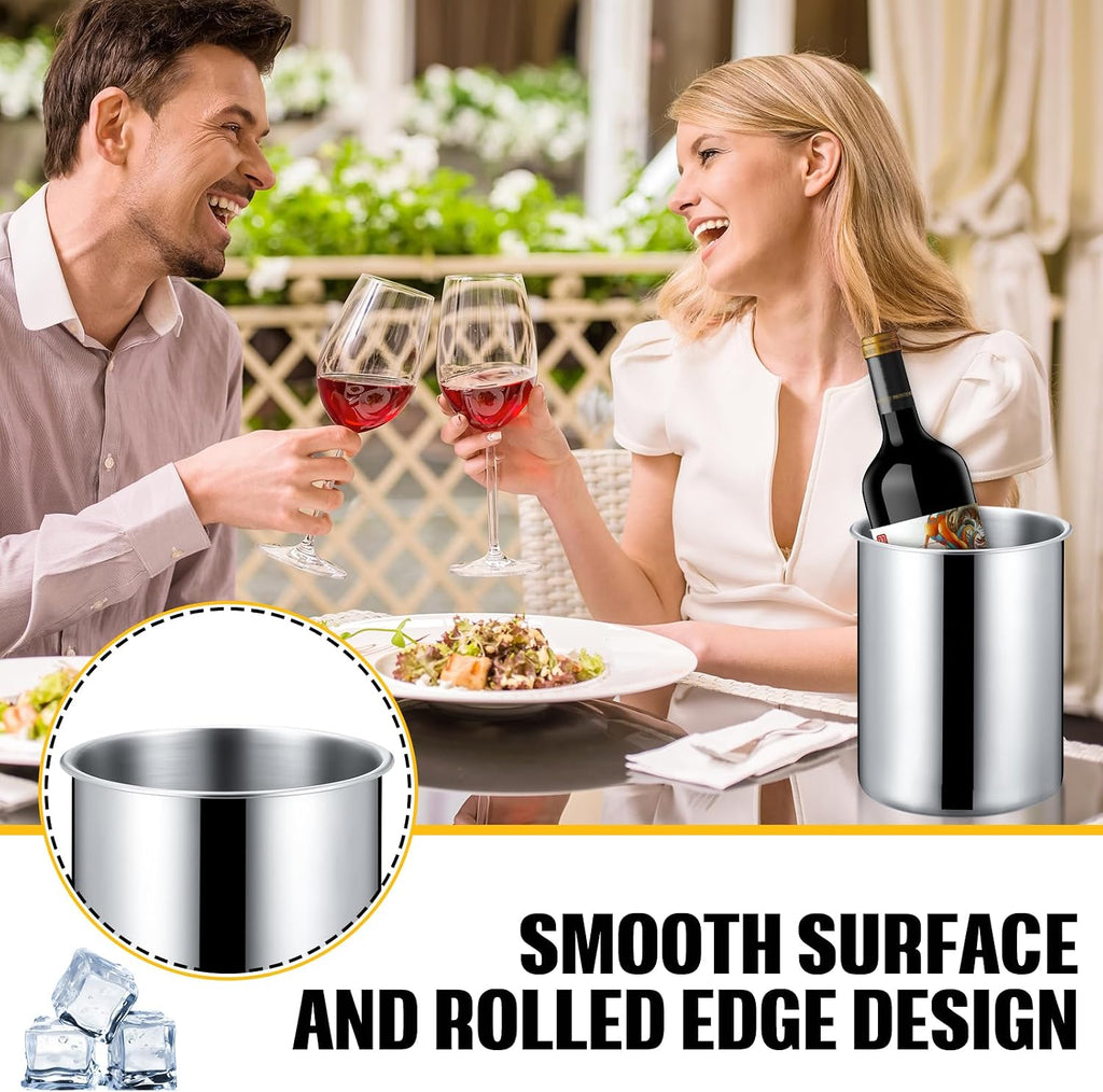 Wine Chiller Bucket 750 ML Champagne Bucket Stainless Steel Wine Chillers for Bottles Keeps Cold for Hours - Set of 6