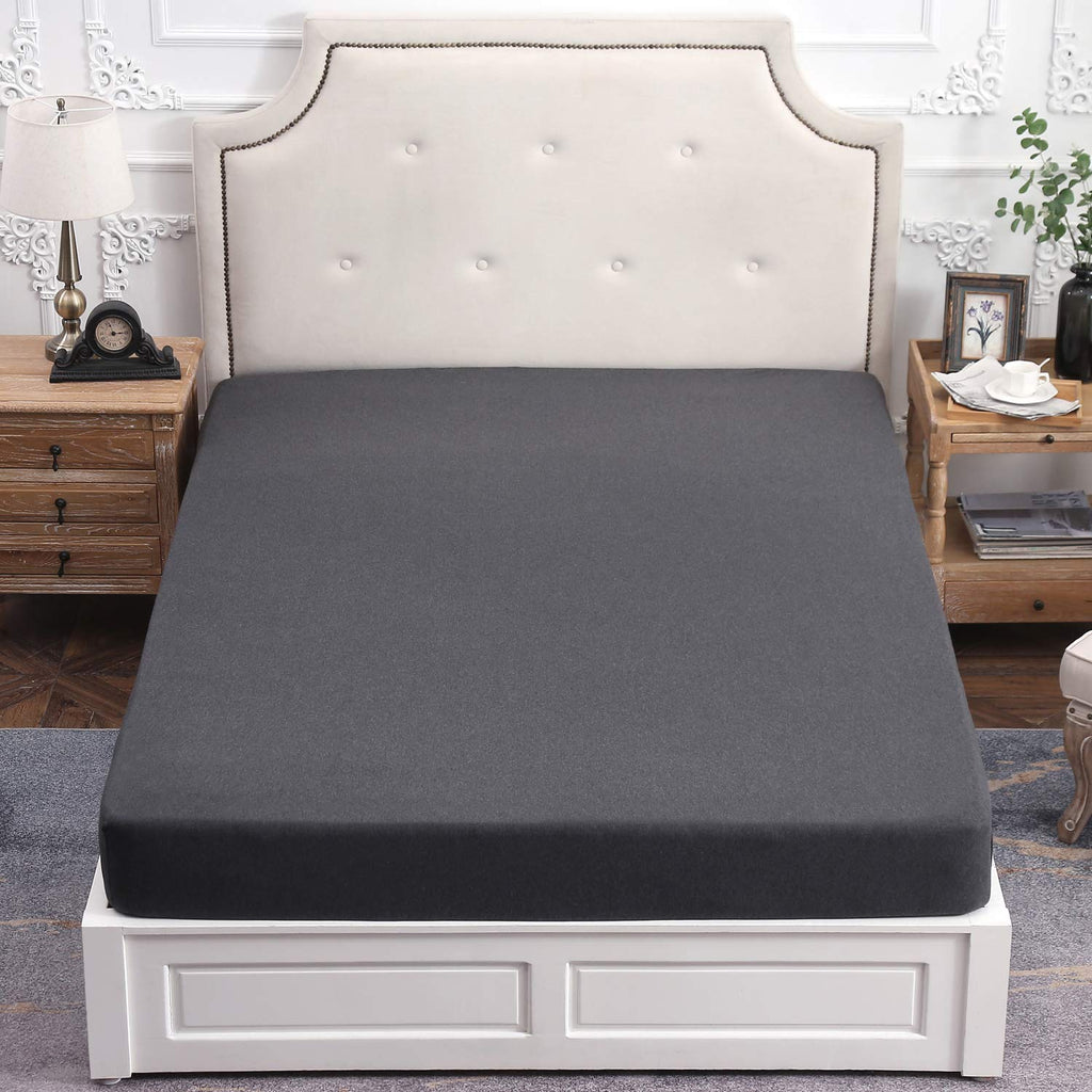 Jersey Fitted Sheet Only Heather Charcoal Grey