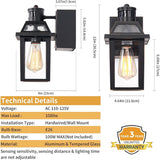 Porch Lights with GFCI Outlet, Dusk to Dawn Outdoor Lights with Outlet