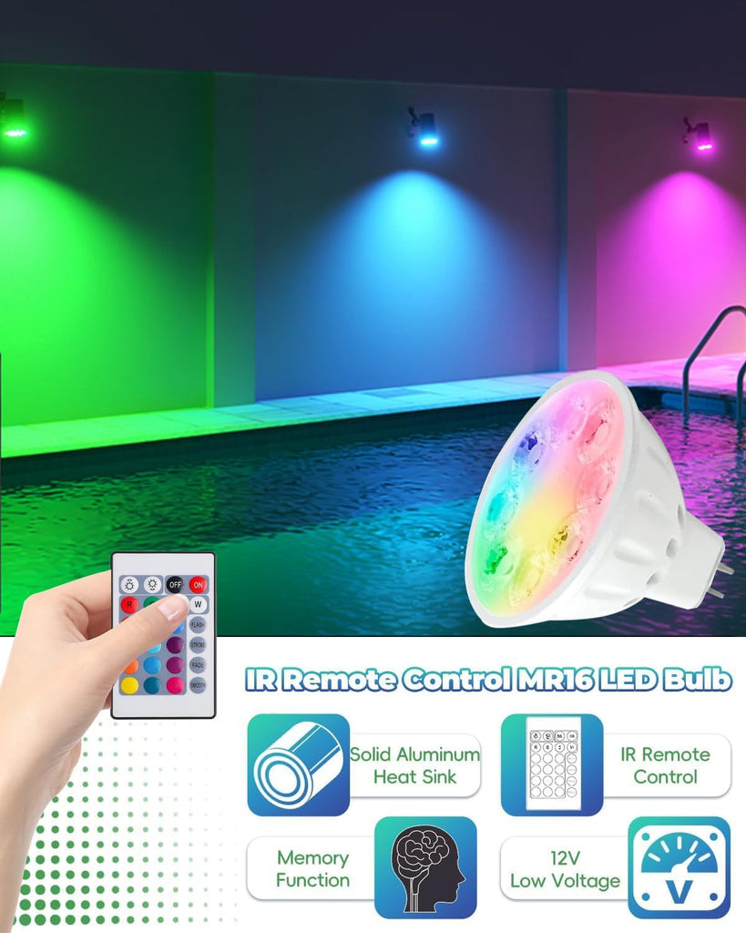 MR16 Color Changing LED Bulbs, MR16 Landscape Light Bulbs 3-Pack