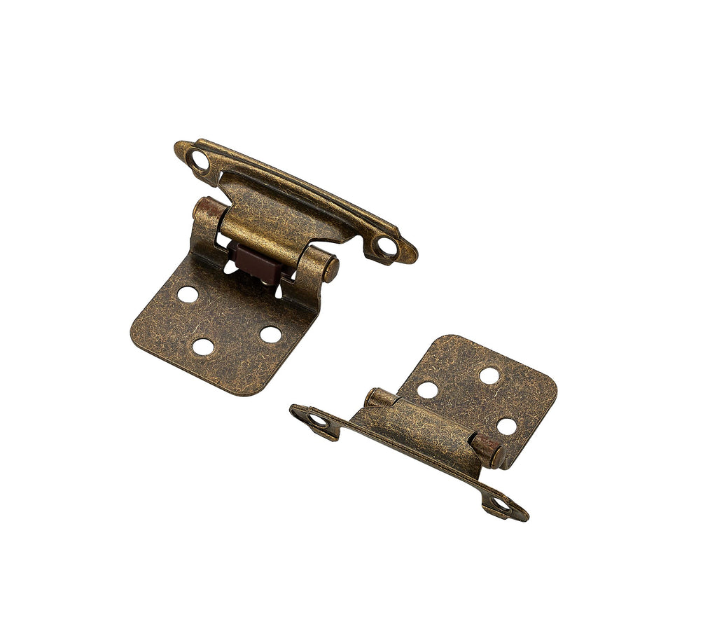 Antique Bronze Cabinet Hinges, 1/2 Inch Overlay, 60 Pack (30 Pairs)