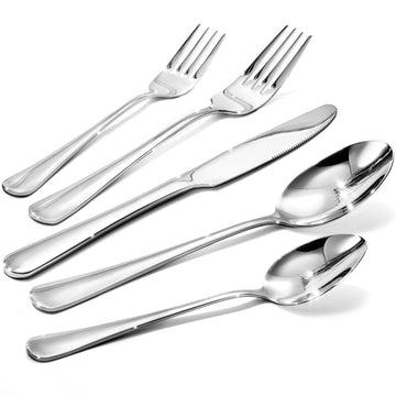 Silverware Set for 8, 40 Piece Heavy Duty 18/10 Stainless Steel Flatware Set, Mirror Polished Cutlery Utensils with