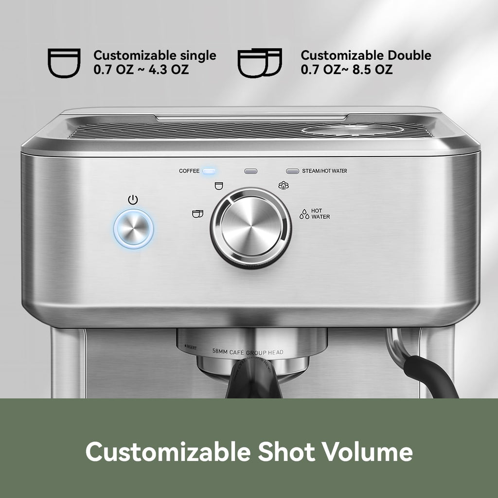 Commercial Espresso Machine|PID&NTC Temp Control with Steam Wand