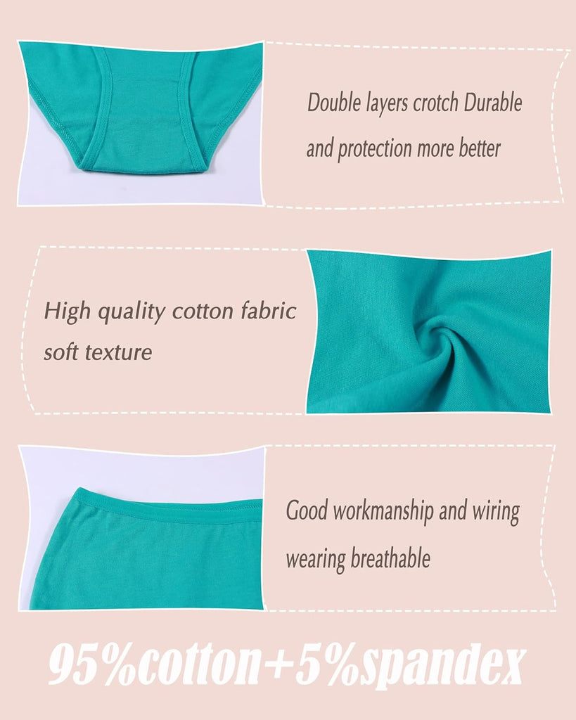Teen Girls Underwear Cotton Brief Soft Panties 8 pack