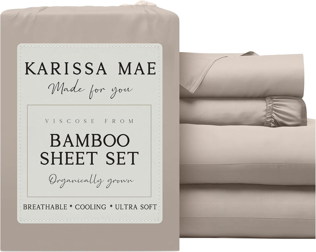 Luxury Bamboo Viscose King Sheet Set | 100% FSC Certified | Cooling | Luxuriously Soft | 18" Deep Pockets | with