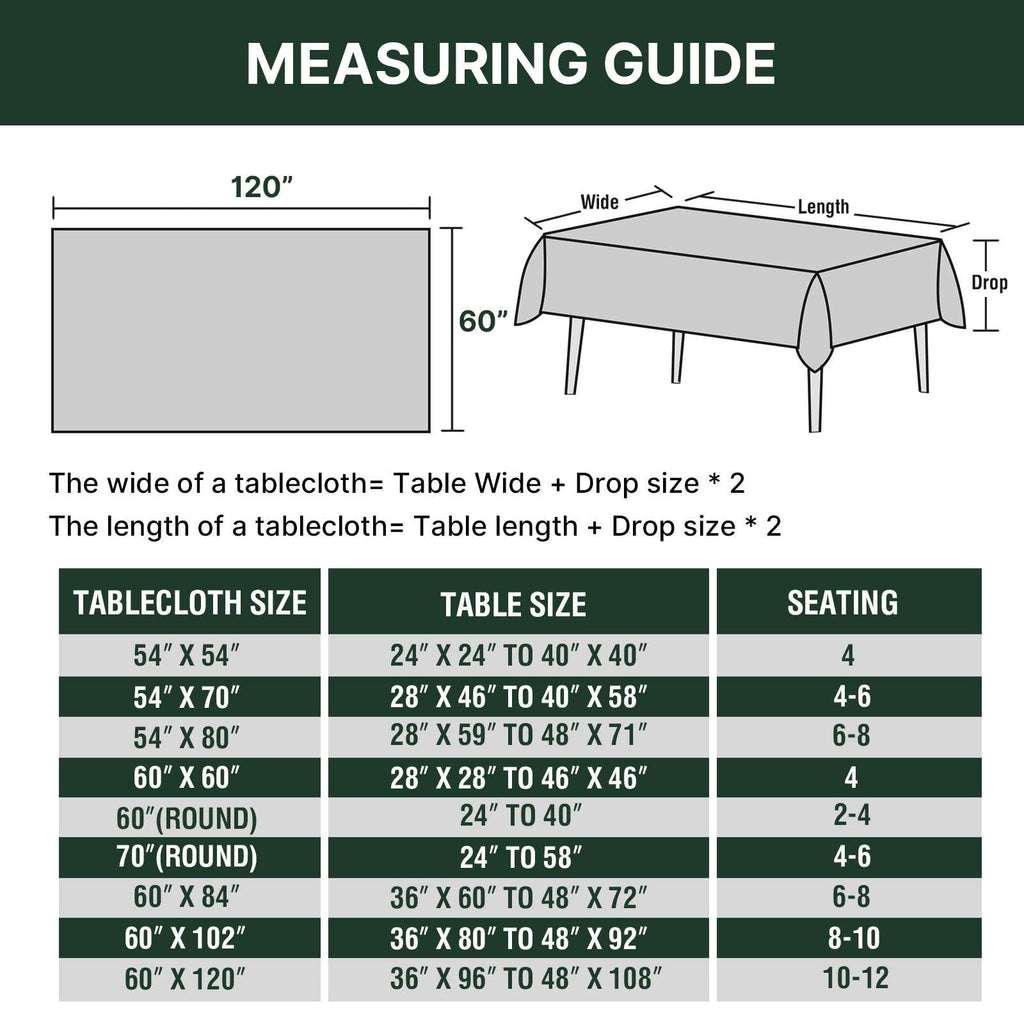 Linen Textured Table Cloths 60 x 120 Inch Premium Solid Tablecloth Spill-Proof Waterproof Table Cover for Dining