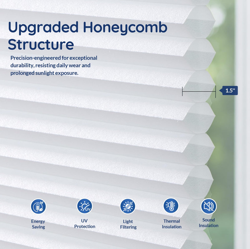 Motorized Cellular Shades, Smart Blinds with Remote, Custom Size