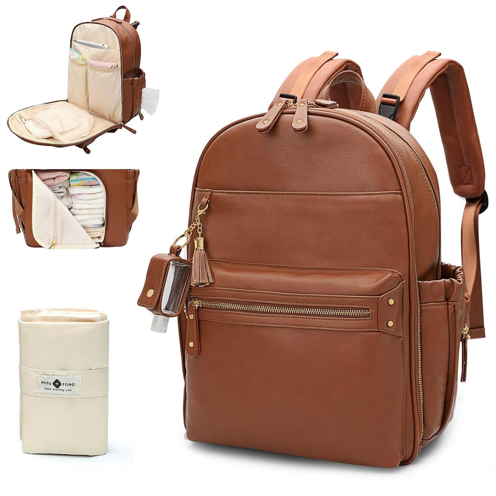 Diaper Bag Backpack Leather Diaper Bag(Regular Size & Mini Size)