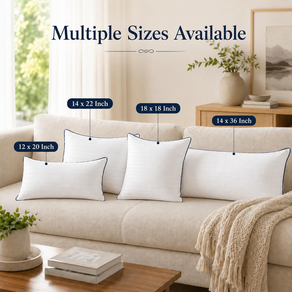 12x20 Throw Pillow Insert, Shredded Memory Foam Filling, Lumbar Cushion