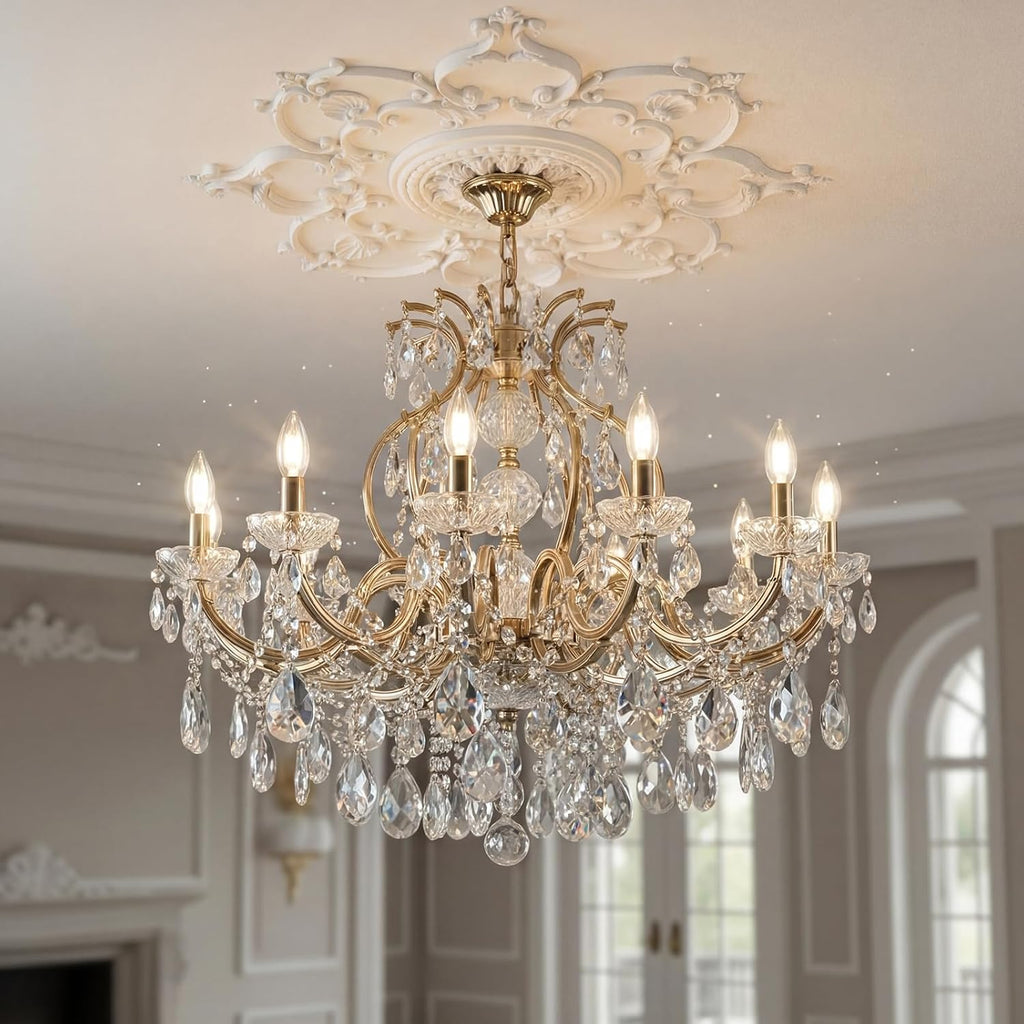 38.6'' Large PU Ceiling Medallion Combination Decorative 2.36'' ID French Style Chandelier Base Ceiling Medallion for