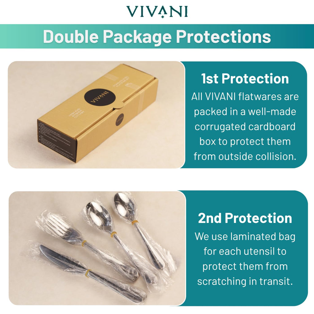 40pcs Champagne Gold Silverware for 8, 18/0 Stainless Steel Flatware