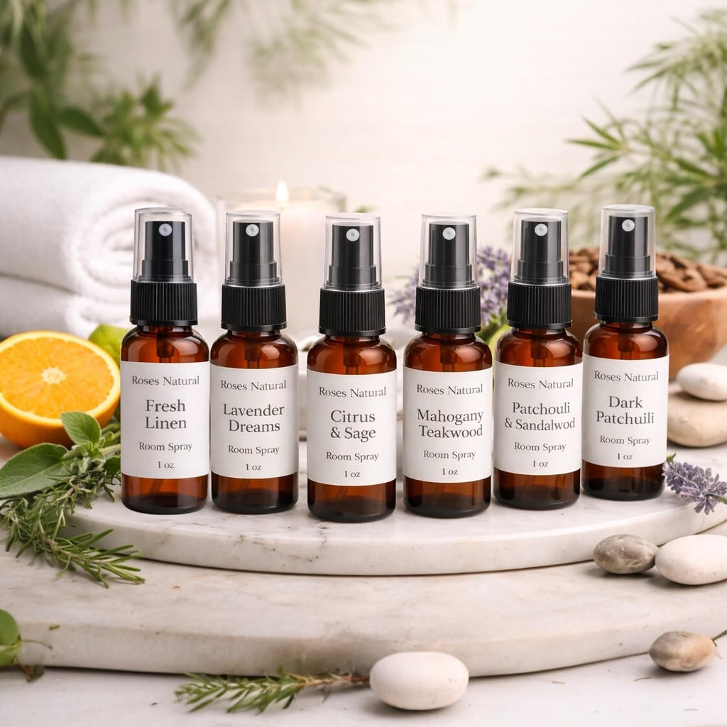 Room Spray Discovery Set - 6 Scents, 1 oz Each - Plant-Based Home Fragrance Sampler, Travel Size, Long-Lasting Scent - Set of 6