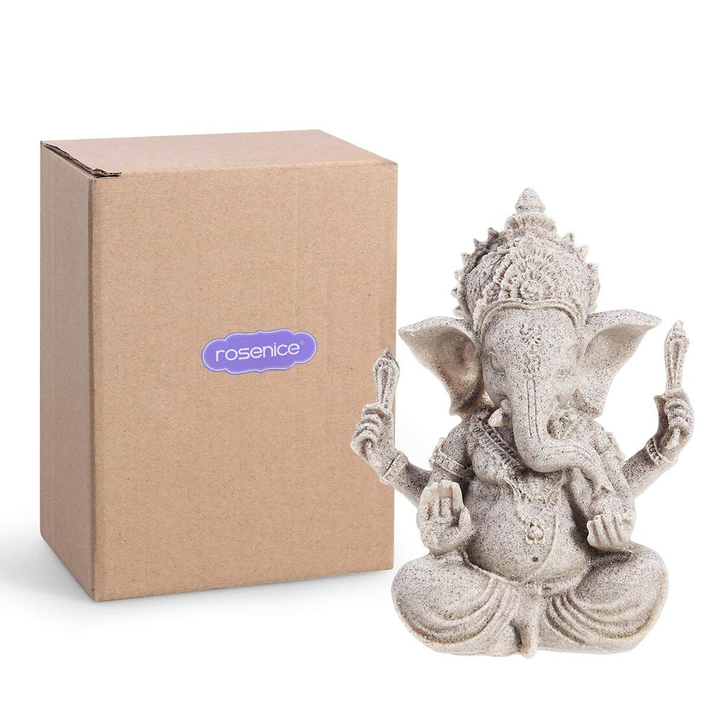 Elephant Statue Sculpture Sandstone Ganesha Buddha Figurine