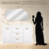 Irregular Wall Mirror - Wall Mirrors Decorative 20"x36" Gold Asymmetrical Mirror Tempered Glass Aviation Aluminum