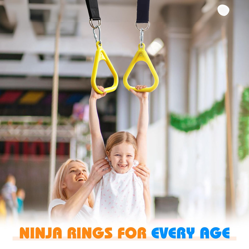 Trapeze Bar Swing Monkey Bars Hanging Ninja Rings Warrior Slackline Obstacle Course Kits for Kid Playground Equipment