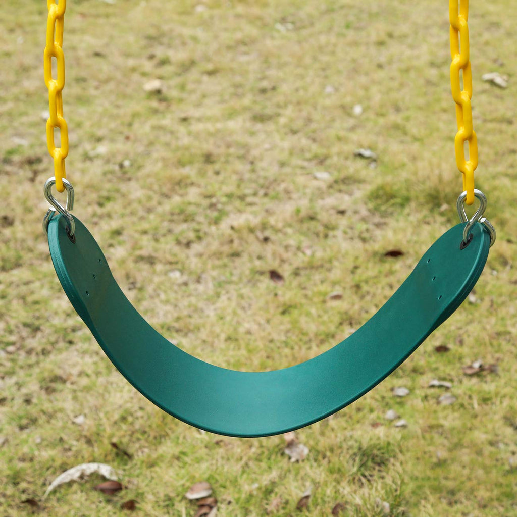 2PCS Swings Seats Heavy Duty with 66" Chain Support 250lb Green