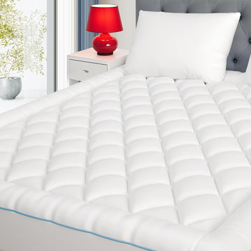 Queen Mattress Pad Topper Cotton, 8-22"Deep Pocket, Ultra Loft | 500GSM Down Alternative Pillow Top, Quilted Fitted