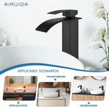 Vessel Sink Faucet, Tall Waterfall Bathroom Faucet, Single Handle One Hole Mixer Bowl Tap with Large Rectangular Spout