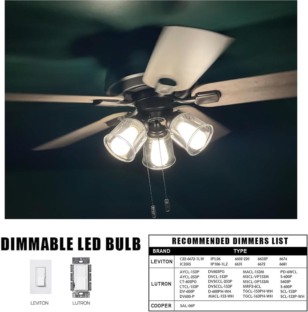 Dimmable E26 LED Bulb 40W Frosted Edison Light Bulb 3000K Soft White