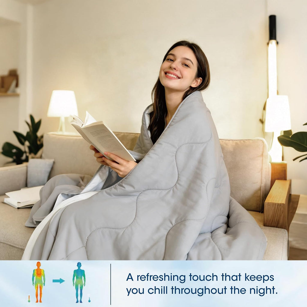 Cooling Comforter Twin XL Size, Breathable Summer Blanket for Hot Sleeper | Cold Touch Fabric Dorm Bed Comforter