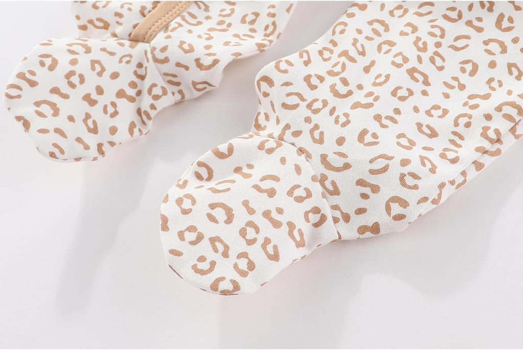 3 Pack Long Sleeve Baby Footed Rompers