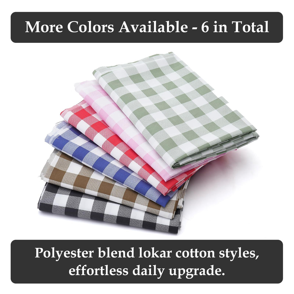Gingham Fabric by The Yard, 94" Wide, Navy Blue Plaid, 10 Yards