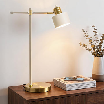 22.2" Modern Desk Lamp, Metal Table Lamp with LED Bulb, Adjustable Reading Lamps, Mid Century Nightstand Lamp